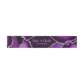 Paarse en zilveren Agaat Marmeren bruiloft Uitnodigingen Wikkel (Vlak)