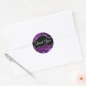 Paarse en zilveren Agate Dank u Ronde Sticker (Envelop)