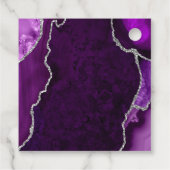 Paarse en Zilveren Agate Weddenschap Dank je Bedankjes Labels (Achterkant)