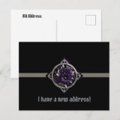 Paarse en zilveren bloemen in gotisch frame COA Briefkaart (Voorkant / Achterkant)