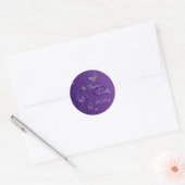 Paarse en Zilveren Bloemen met Vlinders Sticker (Envelop)