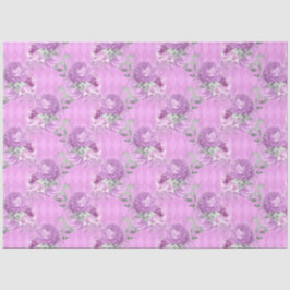 Paarse en Zilveren Bloemen Serie Design 14 Tissuepapier