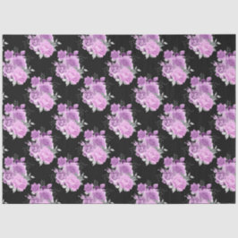 Paarse en Zilveren Bloemen Serie Design 19 Tissuepapier