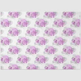 Paarse en Zilveren Bloemen Serie Design 6 Tissuepapier