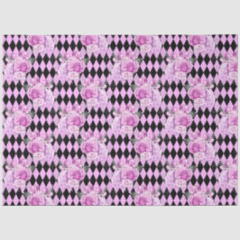 Paarse en Zilveren Bloemen Serie Design 8 Tissuepapier