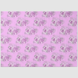 Paarse en Zilveren Bloemen Serie Design 9 Tissuepapier