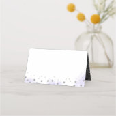 Paarse en Zilveren Bloemen Waterverf Bruiloft Plaatskaartje (Achterkant)