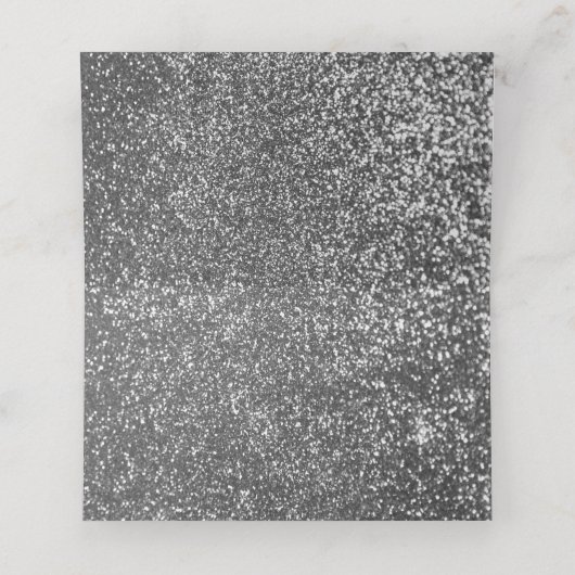 Paarse en Zilveren Bloemen Waterverf Bruiloft Plaatskaartje (Binnenkant ongevouwen)