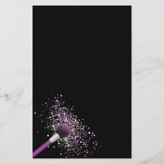 Paarse en Zilveren Blush Confetti Makeup Artist Flyer (Achterkant)