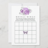 Paarse en zilveren  Bridal Bingo Kaart (Voorkant)