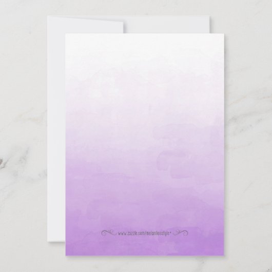 Paarse en zilveren Bridal Shower Invitation Kaart (Achterkant)