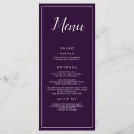 Paarse en zilveren bruiloft catering menu