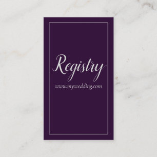 Paarse en zilveren bruiloft informatiekaartje