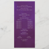 Paarse en zilveren bruiloft programmakaart (Achterkant)