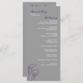 Paarse en zilveren Calla lelies huwelijksprogramma Programmakaart (Voorkant / Achterkant)