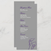 Paarse en zilveren Calla Lelies Receptie Menu (Voorkant / Achterkant)