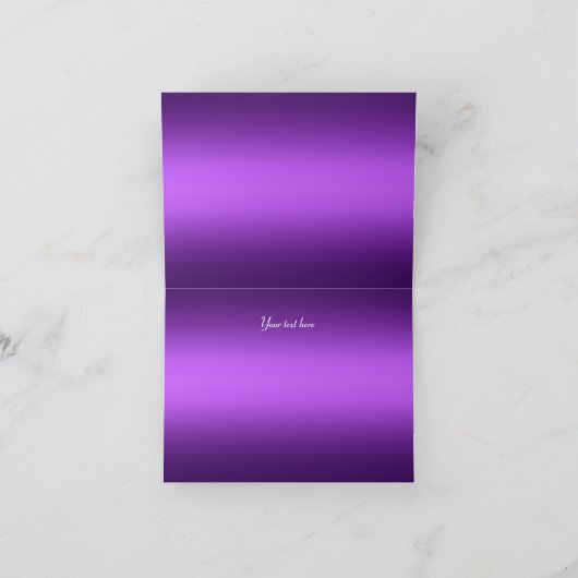 Paarse en zilveren Damask dank u kaart (Binnen)