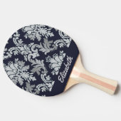 Paarse en Zilveren Damask persoonlijke peddel Tafeltennisbatje (Zijkant)