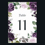 Paarse en zilveren Elegant Floral White Wedding Kaart<br><div class="desc">Het ontwerp is voorzien van elegante rozen,  pinda's en andere bloemelementen in verschillende schoppen van lichte en donkere puren met grijze - zilveren,  gemengde groene tinten van groen- en eucalyptusbladeren die een unieke waterverf vormen.</div>