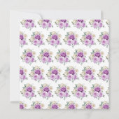 Paarse en zilveren elegante bloemen verjaardag kaart (Achterkant)