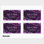 Paarse en zilveren faux Glitter Marble Agate Rechthoekige Sticker (Vel)