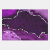 Paarse en zilveren faux-glitteragaat inpakpapier vel (Voorkant 2)