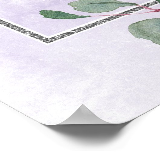 Paarse en zilveren Floral Boho Wedding Welcome Sig Poster (Hoek)