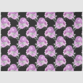 Paarse en Zilveren Floral Series Design 5 Tissuepapier