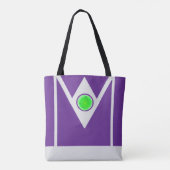 Paarse en zilveren geometrie tote bag (Achterkant)