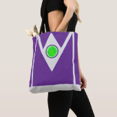 Paarse en zilveren geometrie tote bag (Dichtbij)