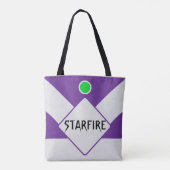 Paarse en zilveren geometrische Canvas tas (Achterkant)