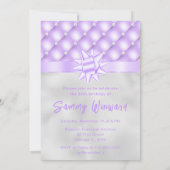 Paarse en zilveren geplooide parels verjaardagsfee kaart (Achterkant)
