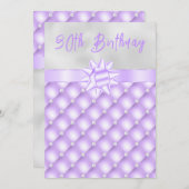 Paarse en zilveren geplooide parels verjaardagsfee kaart (Voorkant / Achterkant)