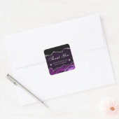 Paarse en zilveren Glitter Agaat Small Business Vierkante Sticker (Envelop)