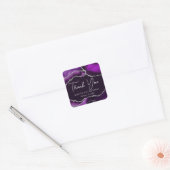 Paarse en Zilveren Glitter Agate Birthday Party Vierkante Sticker (Envelop)