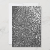 Paarse en Zilveren Glitter Bloemen Verjaardagsfees Kaart (Achterkant)