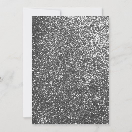 Paarse en Zilveren Glitter Bloemen Verjaardagsfees Kaart (Achterkant)