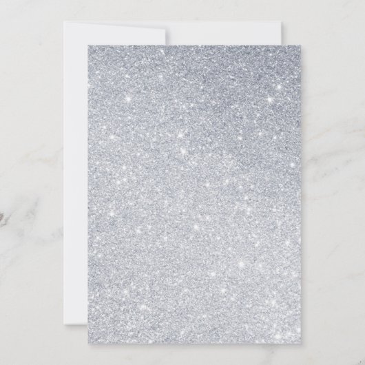 Paarse en zilveren glitter huwelijksuitnodiging kaart (Achterkant)