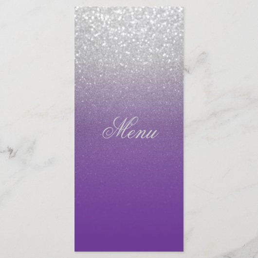 Paarse en zilveren glitter menu (Achterkant)