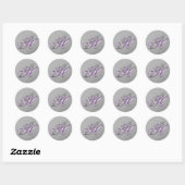 Paarse en Zilveren Glitter Monogram H Sticker (Vel)