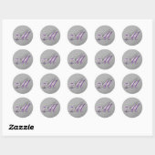 Paarse en Zilveren Glitter Monogram M Sticker (Vel)