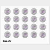 Paarse en zilveren Glitter Monogram R Sticker (Vel)