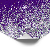 Paarse en Zilveren Glitter Quinceanera Welkomsttek Perfect Poster (Hoek)