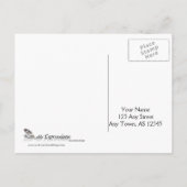 Paarse en zilveren Hart Scroll Monogram RSVP Uitnodiging Briefkaart (Achterkant)