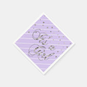 Paarse en zilveren - Het is een meisje Servetten (Hoek)