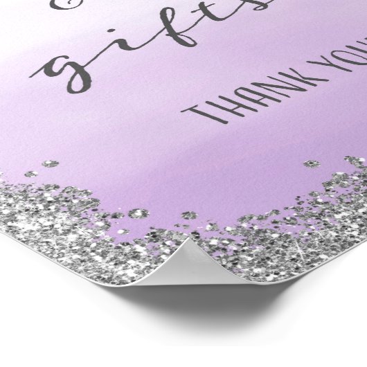 Paarse en zilveren Kaarten en Poster voor weddensc (Hoek)