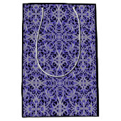 Paarse en zilveren kanten patroon medium cadeauzakje (Voorkant)