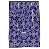 Paarse en zilveren kanten patroon medium cadeauzakje (Achterkant)