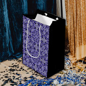 Paarse en zilveren kanten patroon medium cadeauzakje