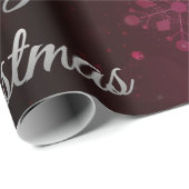 Paarse en zilveren kerstboomballen cadeaupapier (Rol Hoek)